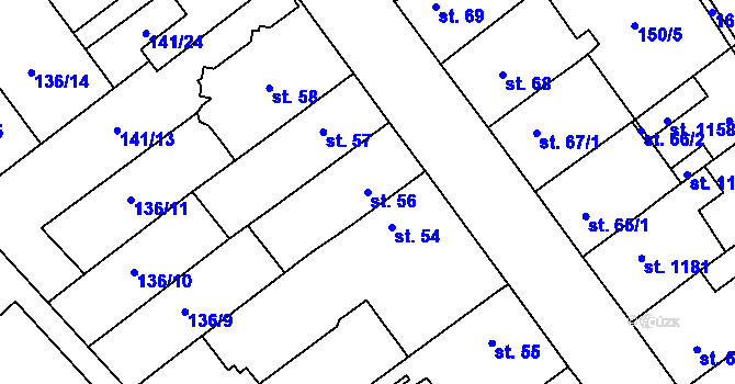Parcela st. 56 v KÚ Studánka, Katastrální mapa