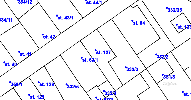 Parcela st. 127 v KÚ Studánka, Katastrální mapa
