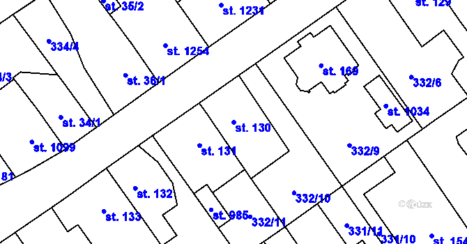 Parcela st. 130 v KÚ Studánka, Katastrální mapa