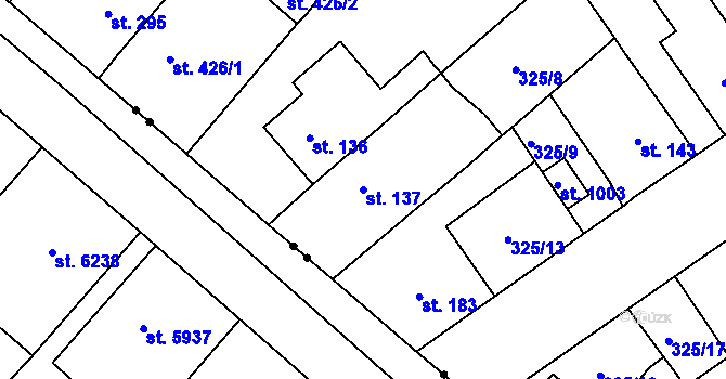 Parcela st. 137 v KÚ Studánka, Katastrální mapa