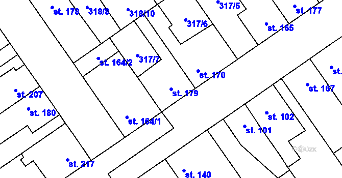 Parcela st. 179 v KÚ Studánka, Katastrální mapa
