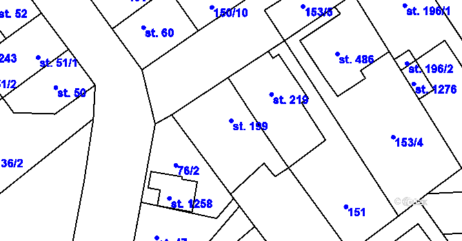 Parcela st. 199 v KÚ Studánka, Katastrální mapa