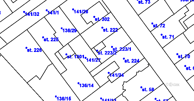 Parcela st. 223/2 v KÚ Studánka, Katastrální mapa