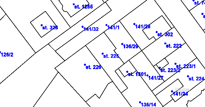 Parcela st. 225 v KÚ Studánka, Katastrální mapa