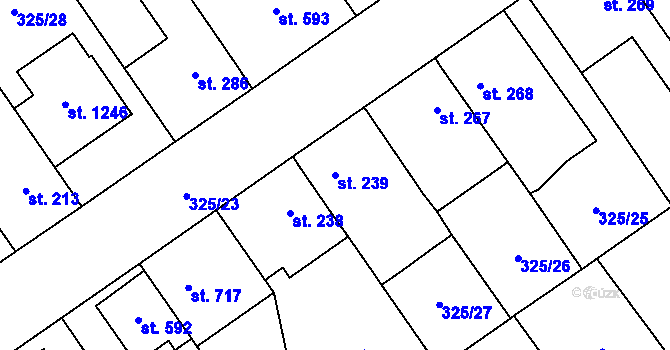 Parcela st. 239 v KÚ Studánka, Katastrální mapa