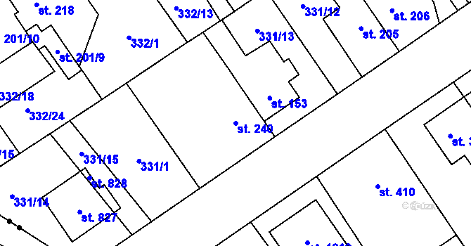 Parcela st. 240 v KÚ Studánka, Katastrální mapa