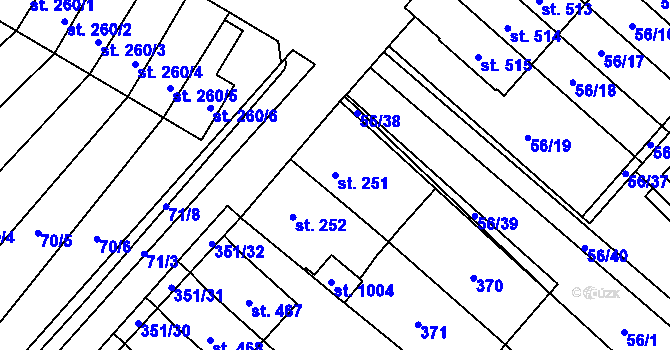 Parcela st. 251 v KÚ Studánka, Katastrální mapa