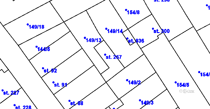 Parcela st. 257 v KÚ Studánka, Katastrální mapa