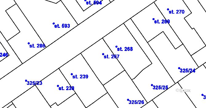Parcela st. 267 v KÚ Studánka, Katastrální mapa