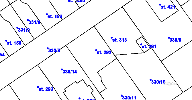 Parcela st. 292 v KÚ Studánka, Katastrální mapa