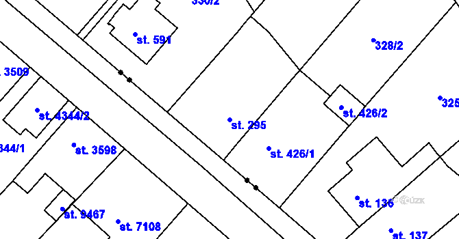 Parcela st. 295 v KÚ Studánka, Katastrální mapa