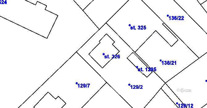 Parcela st. 326 v KÚ Studánka, Katastrální mapa