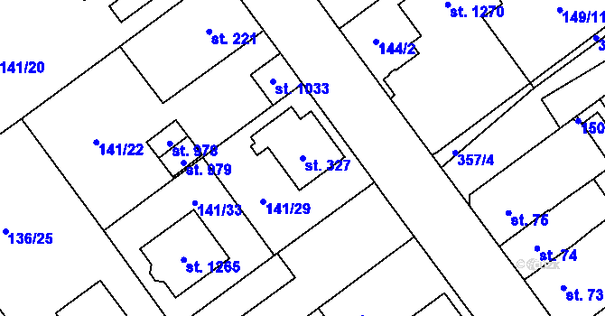 Parcela st. 327 v KÚ Studánka, Katastrální mapa