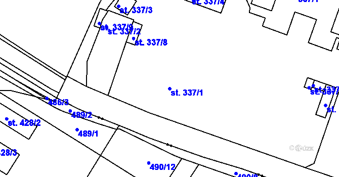 Parcela st. 337/1 v KÚ Studánka, Katastrální mapa