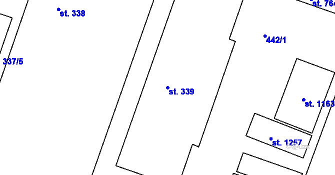 Parcela st. 339 v KÚ Studánka, Katastrální mapa