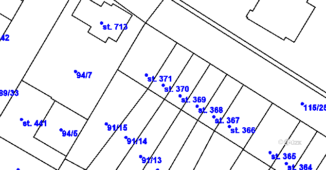 Parcela st. 370 v KÚ Studánka, Katastrální mapa