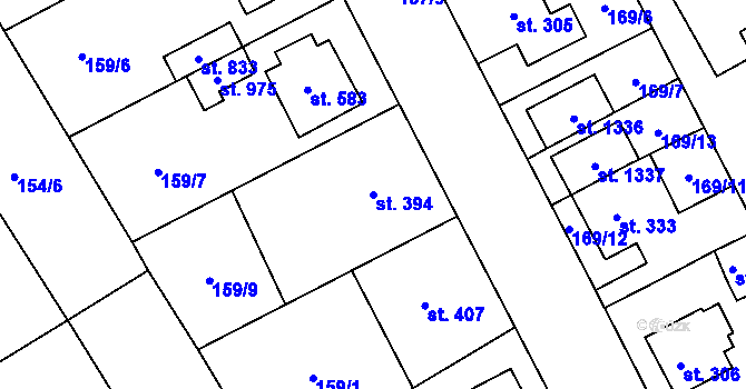 Parcela st. 394 v KÚ Studánka, Katastrální mapa