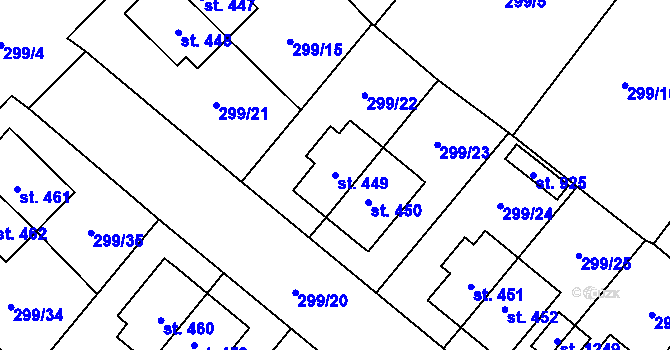 Parcela st. 449 v KÚ Studánka, Katastrální mapa