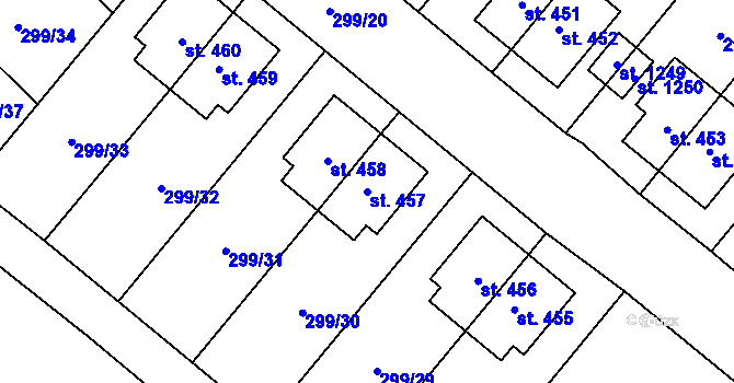 Parcela st. 457 v KÚ Studánka, Katastrální mapa