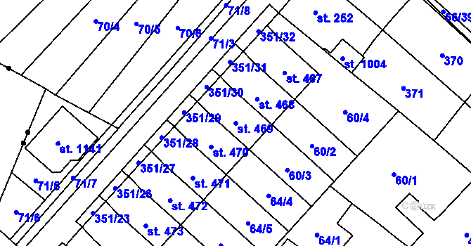 Parcela st. 469 v KÚ Studánka, Katastrální mapa