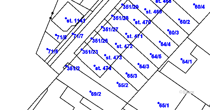 Parcela st. 473 v KÚ Studánka, Katastrální mapa