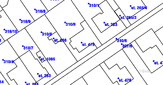 Parcela st. 475 v KÚ Studánka, Katastrální mapa