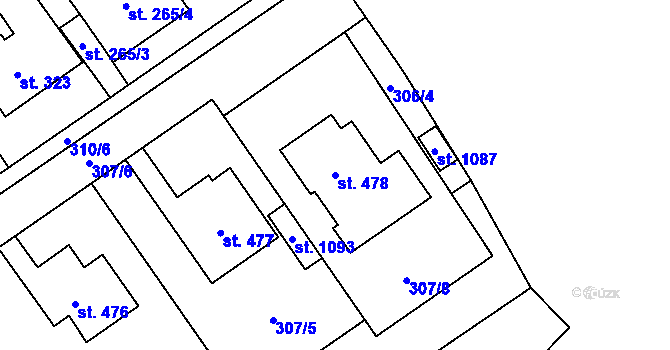 Parcela st. 478 v KÚ Studánka, Katastrální mapa