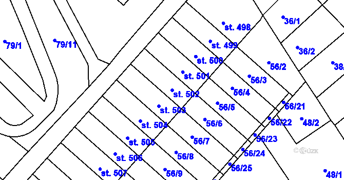 Parcela st. 502 v KÚ Studánka, Katastrální mapa