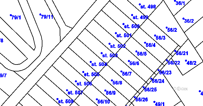 Parcela st. 503 v KÚ Studánka, Katastrální mapa
