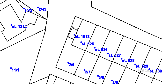 Parcela st. 525 v KÚ Studánka, Katastrální mapa