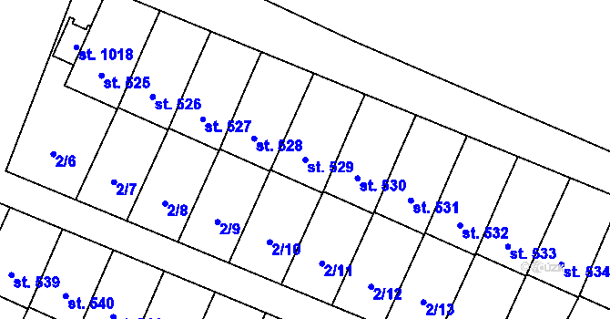 Parcela st. 529 v KÚ Studánka, Katastrální mapa