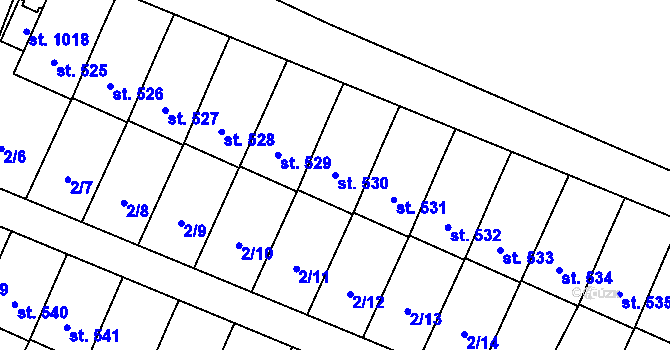 Parcela st. 530 v KÚ Studánka, Katastrální mapa