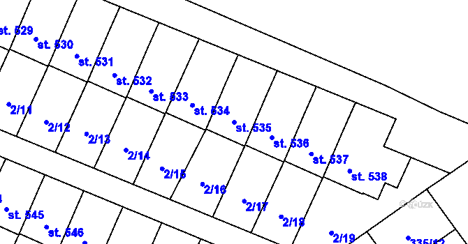 Parcela st. 535 v KÚ Studánka, Katastrální mapa