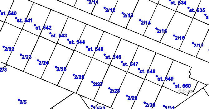 Parcela st. 546 v KÚ Studánka, Katastrální mapa