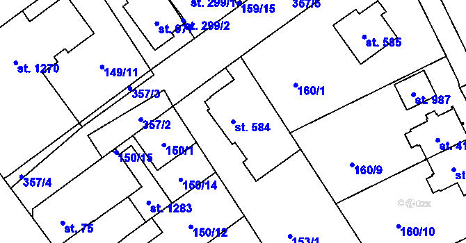 Parcela st. 584 v KÚ Studánka, Katastrální mapa