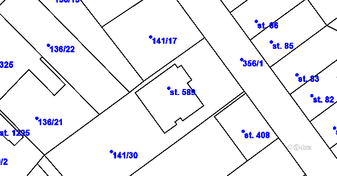 Parcela st. 589 v KÚ Studánka, Katastrální mapa