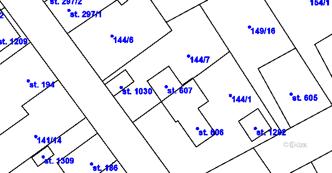 Parcela st. 607 v KÚ Studánka, Katastrální mapa