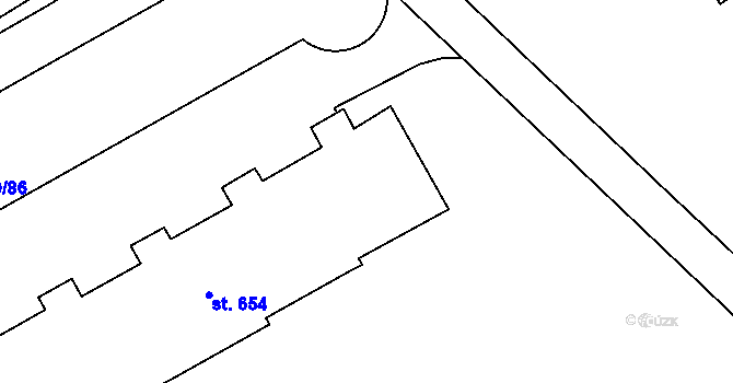 Parcela st. 654 v KÚ Studánka, Katastrální mapa