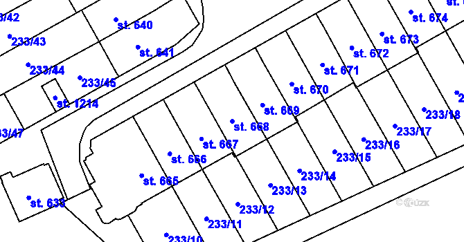 Parcela st. 668 v KÚ Studánka, Katastrální mapa