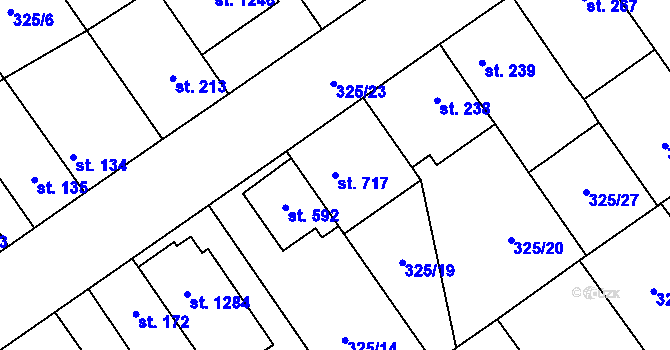 Parcela st. 717 v KÚ Studánka, Katastrální mapa