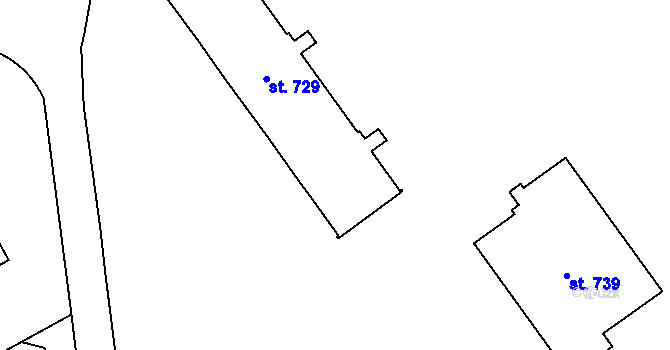 Parcela st. 727 v KÚ Studánka, Katastrální mapa
