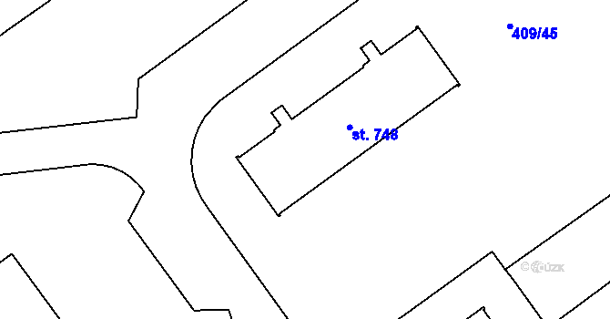 Parcela st. 748 v KÚ Studánka, Katastrální mapa