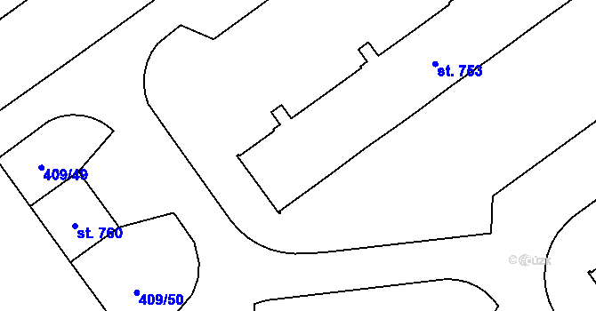 Parcela st. 753 v KÚ Studánka, Katastrální mapa