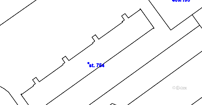 Parcela st. 755 v KÚ Studánka, Katastrální mapa