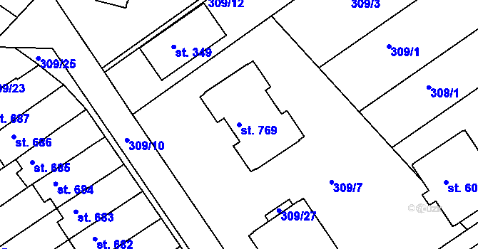 Parcela st. 769 v KÚ Studánka, Katastrální mapa