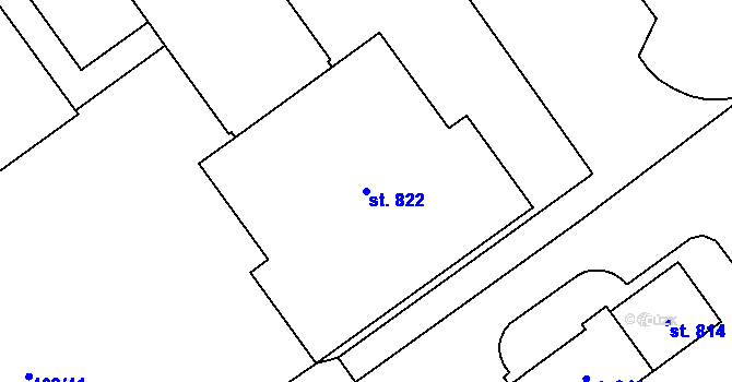 Parcela st. 822 v KÚ Studánka, Katastrální mapa