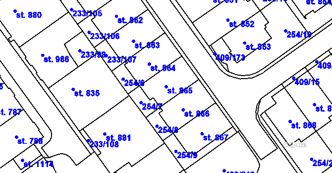 Parcela st. 865 v KÚ Studánka, Katastrální mapa