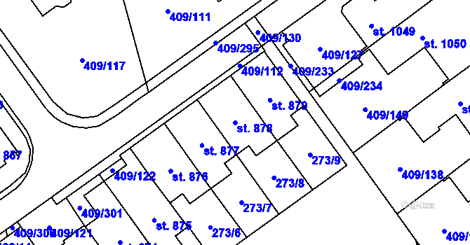 Parcela st. 878 v KÚ Studánka, Katastrální mapa