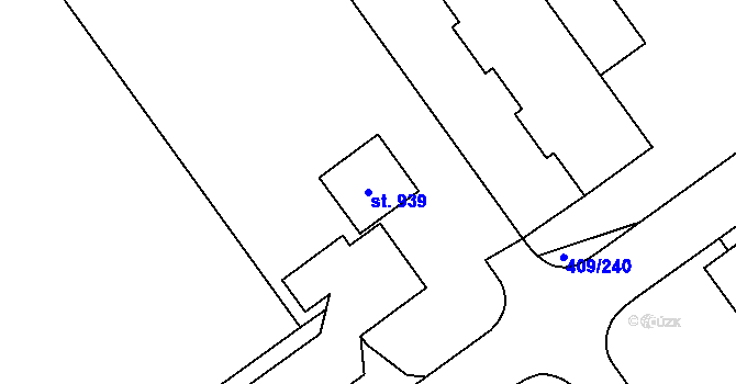 Parcela st. 939 v KÚ Studánka, Katastrální mapa