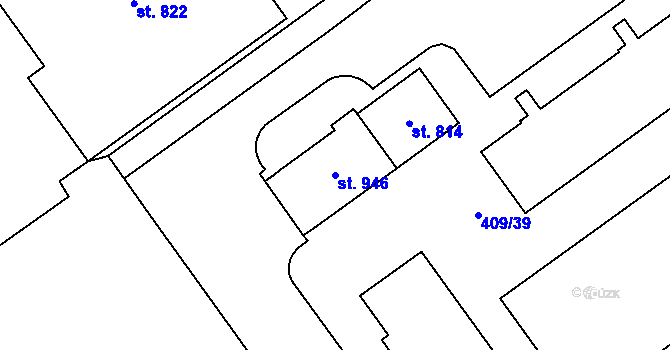Parcela st. 946 v KÚ Studánka, Katastrální mapa